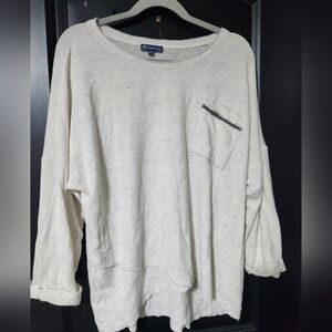 Light Sweater Whote With Silver Detail On Trim